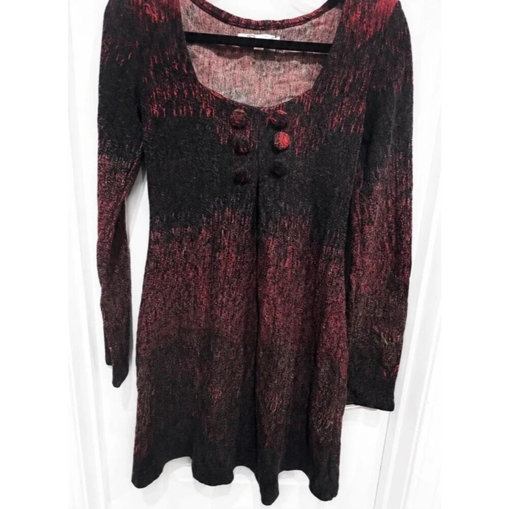 Aryeh Women’s Burgundy & Black Long Sleeve Sweater Dress Size Small